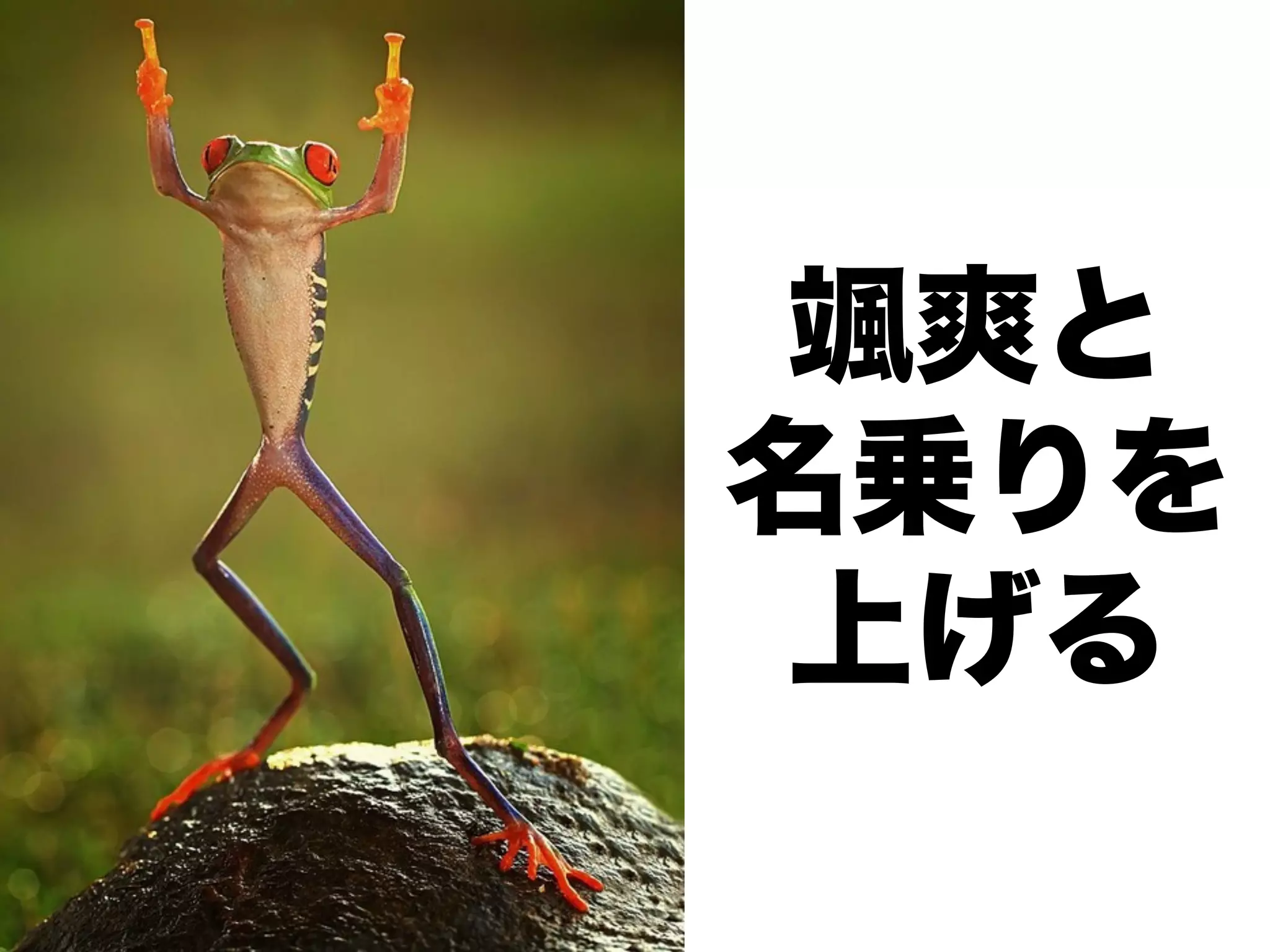 颯爽と
名乗りを
 上げる
 