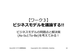 !!

          (As-Is   To-Be)



DevLOVE             Copyright© 2011 AKASAKA, Hidehiko        18
 