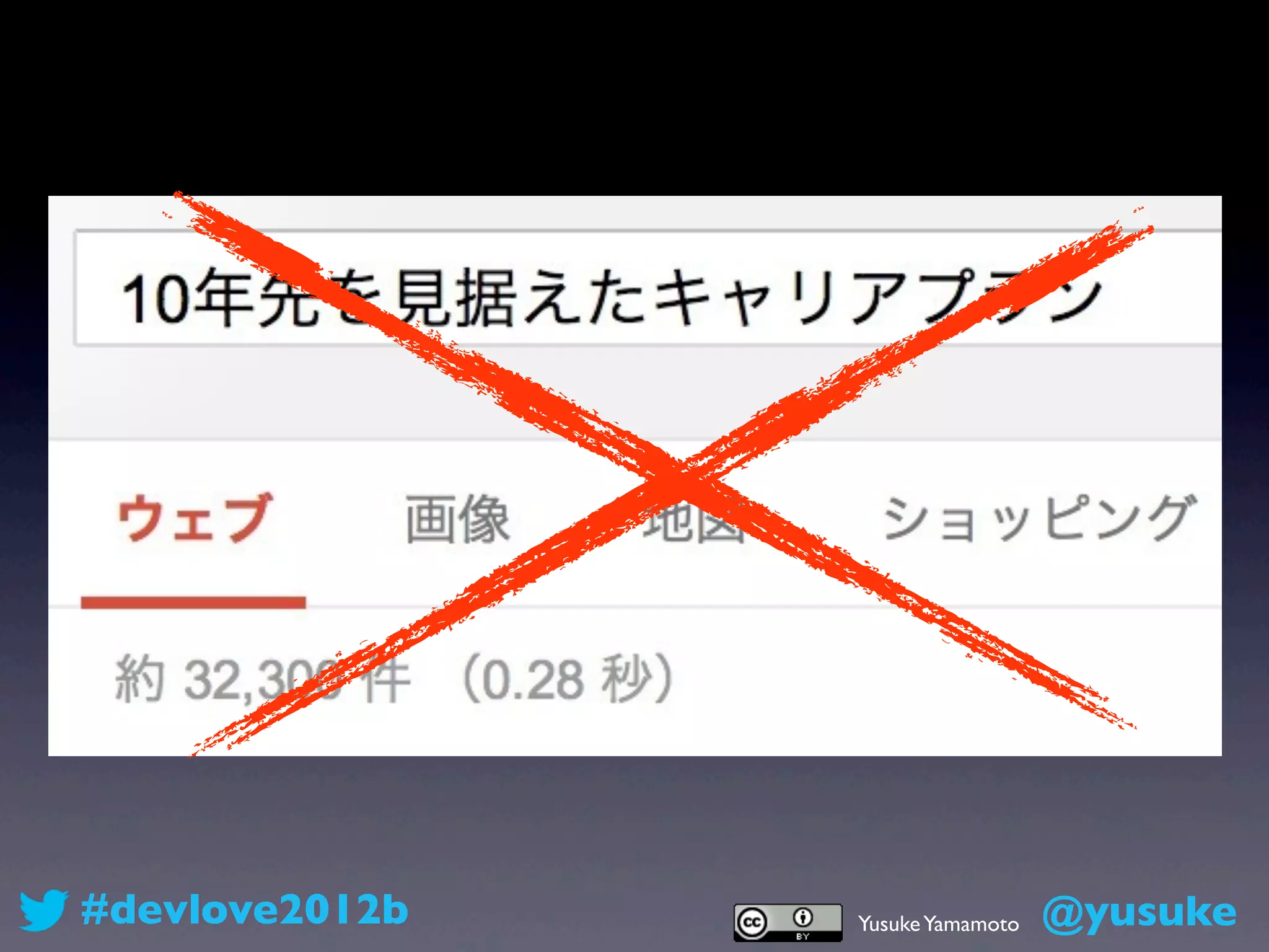 #devlove2012b   Yusuke Yamamoto   @yusuke
 