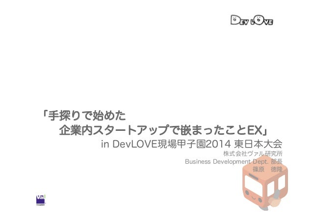手探りで始めた企業内スタートアップで嵌まったことex 手探りで始めた企業内スタートアップで嵌まったことex