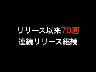 リリース以来70週
連続リリース継続
 
