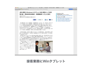 接客業務にWinタブレット
 