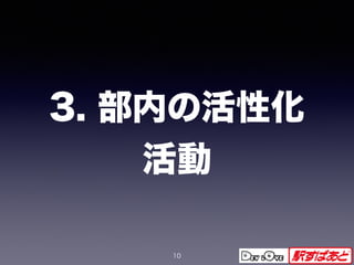 3. 部内の活性化
活動
10
 