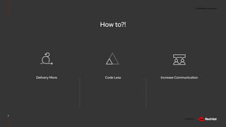 CONFIDENTIAL designator
V0000000
5
Increase Communication
Code Less
Delivery More
How to?!