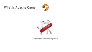 What is Apache Camel
The swiss knife of integration
 