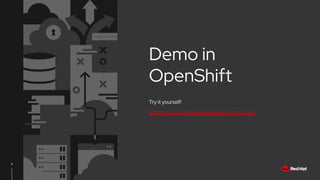 9
Demo in
OpenShift
Try it yourself:
github.com/andrewazores/quarkus-todo-app
 