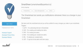 © 2017 Cisco and/or its affiliates. All rights reserved. Cisco PublicDEVNET-1056 82
 