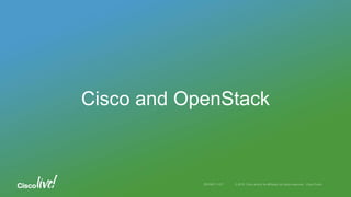 Cisco and OpenStack
 