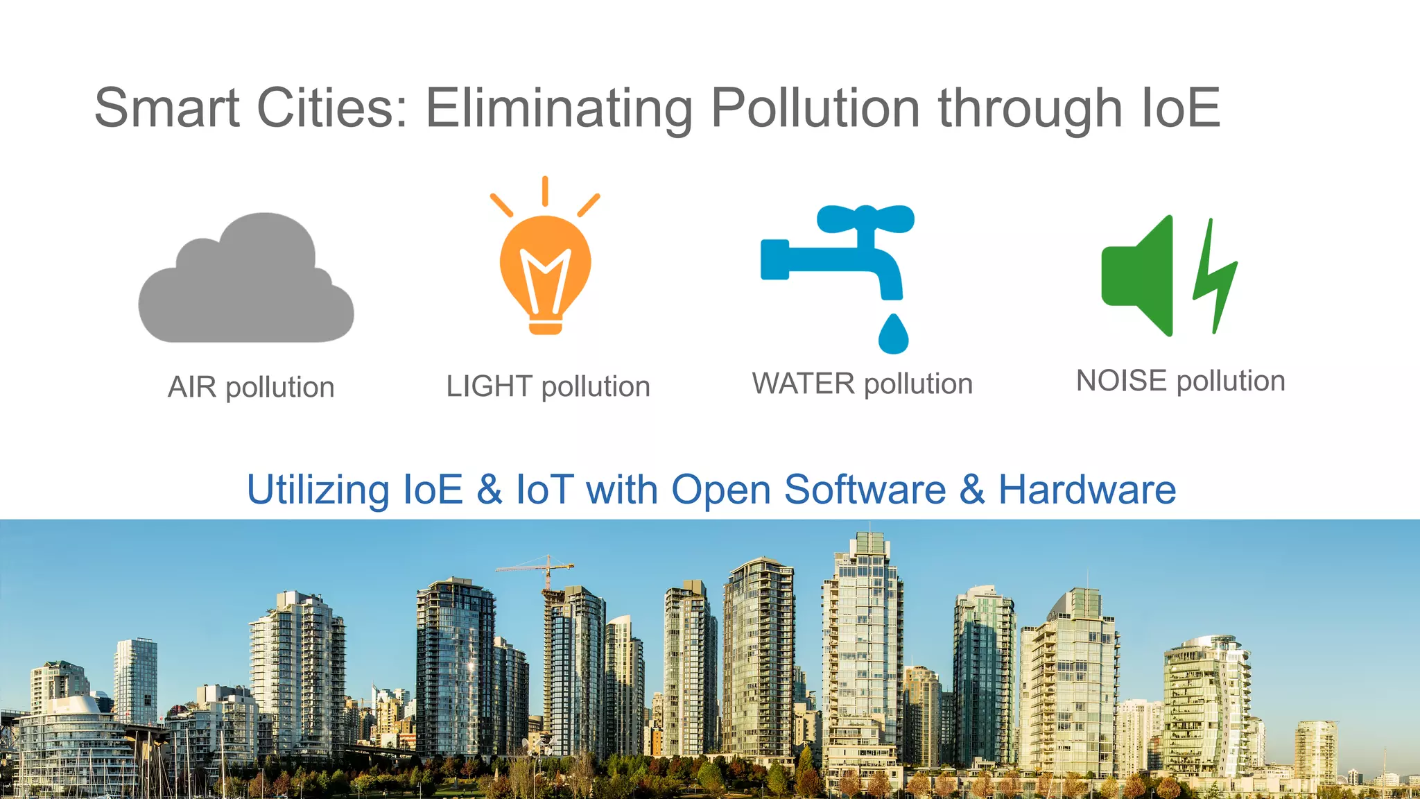 15© 2015 Cisco and/or its affiliates. All rights reserved. Cisco Confidential
Smart Cities: Eliminating Pollution through IoE
AIR pollution
Utilizing IoE & IoT with Open Software & Hardware
LIGHT pollution WATER pollution NOISE pollution
 