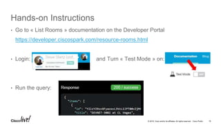 Hands on
add a Message to a Room
with Postman
 
