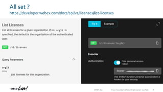 Webex APIs for Administrators - CL20B - DEVNET-2610 | PPTX