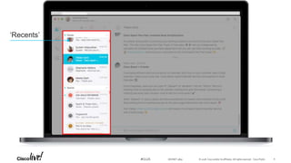 © 2018 Cisco and/or its affiliates. All rights reserved. Cisco Public#CLUS
‘Recents’
DEVNET-3891 6
 