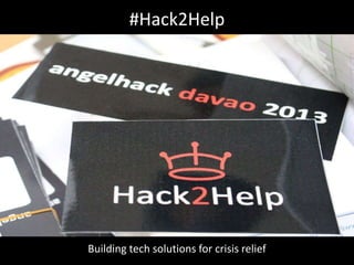 #Hack2Help

Building tech solutions for crisis relief

 