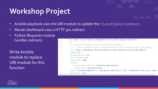 API 102: Programming with Meraki APIs | PPTX | Cloud Computing | Internet