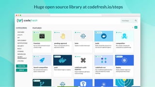 Huge open source library at codefresh.io/steps
 