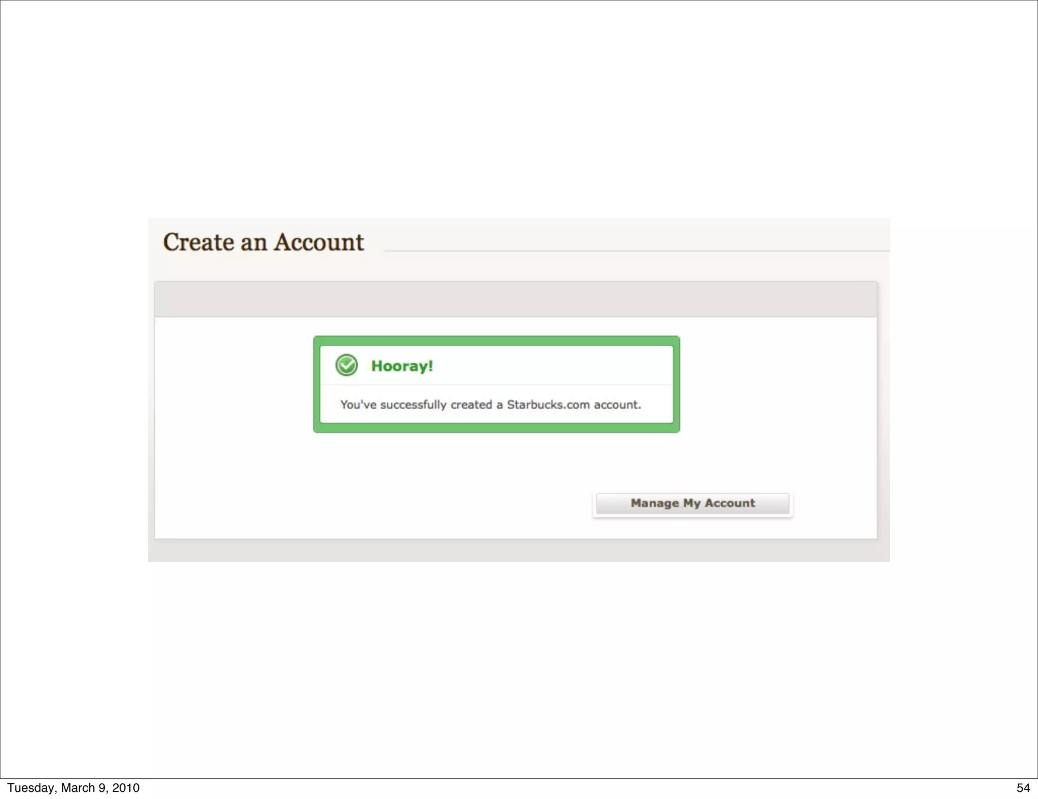 Tuesday, March 9, 2010   54
 