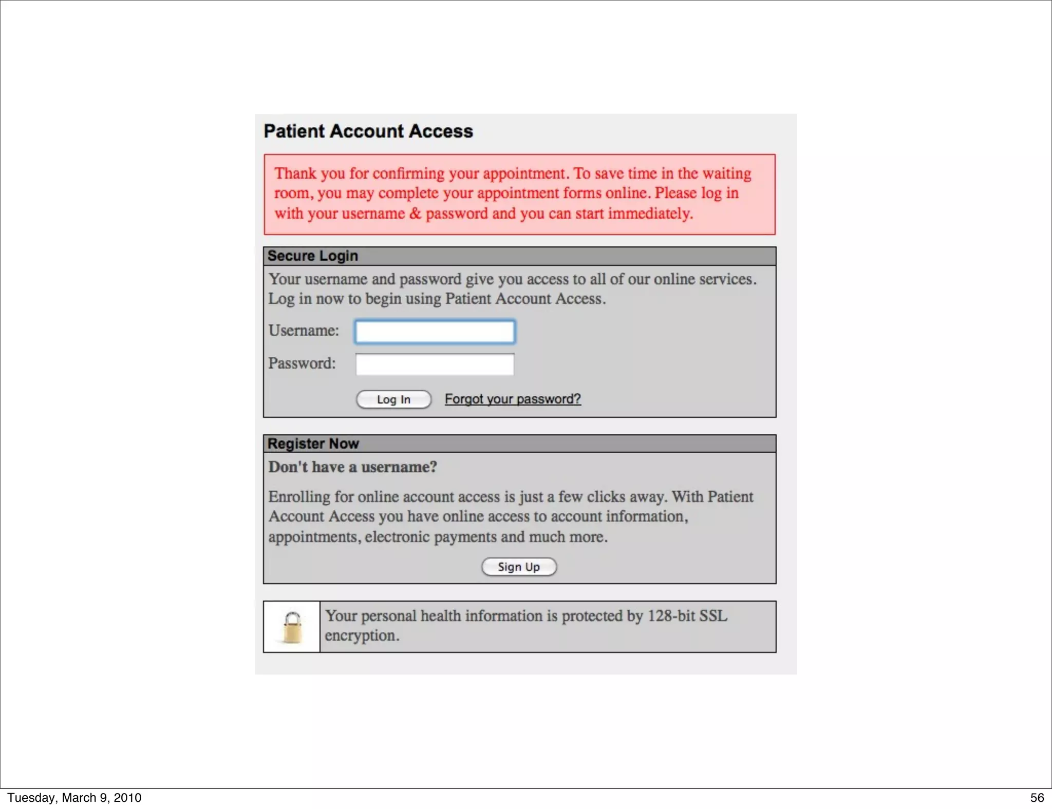 Tuesday, March 9, 2010   56
 