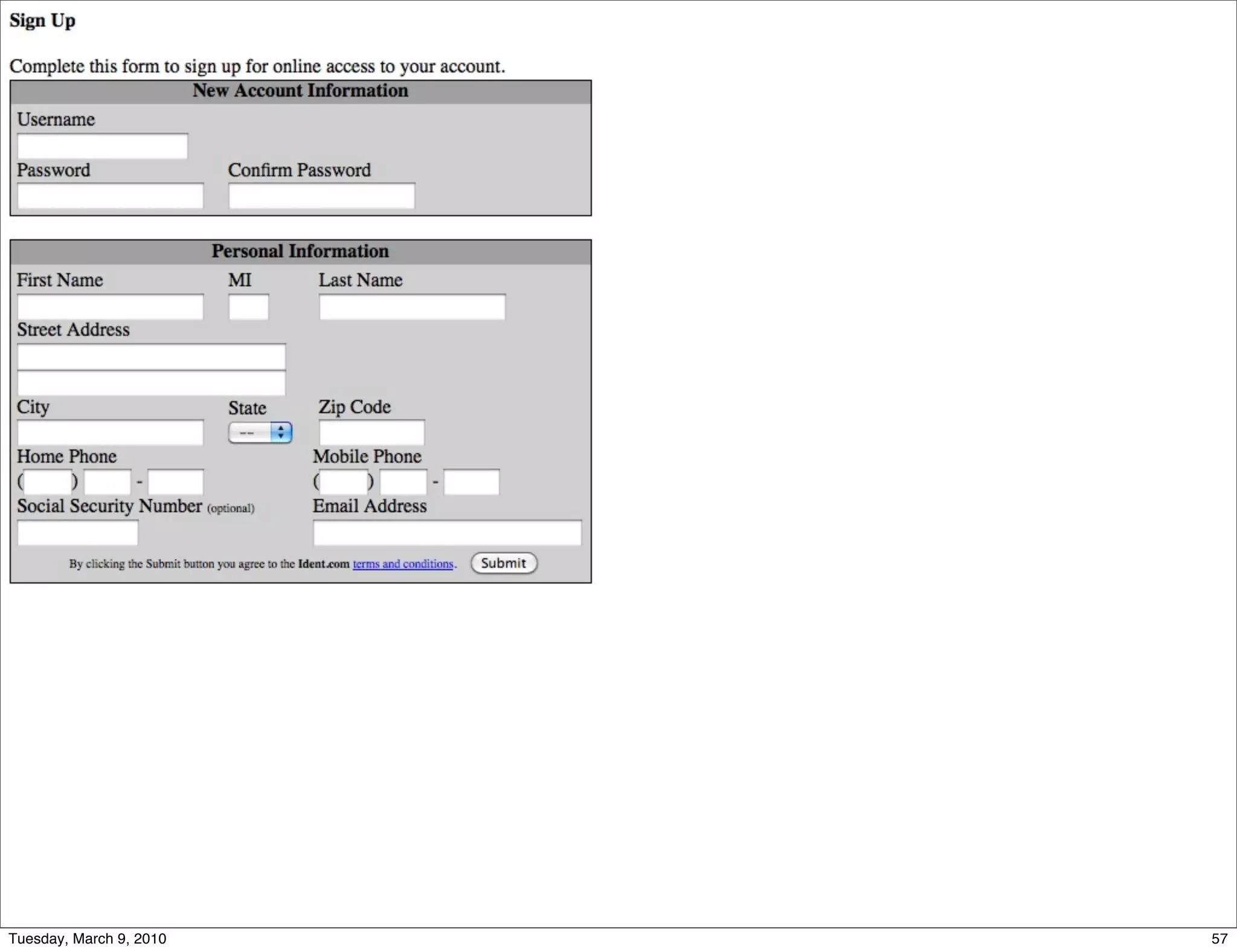 Tuesday, March 9, 2010   57
 