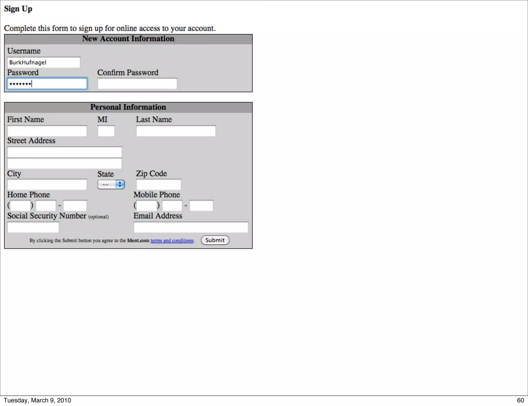 Tuesday, March 9, 2010   60
 