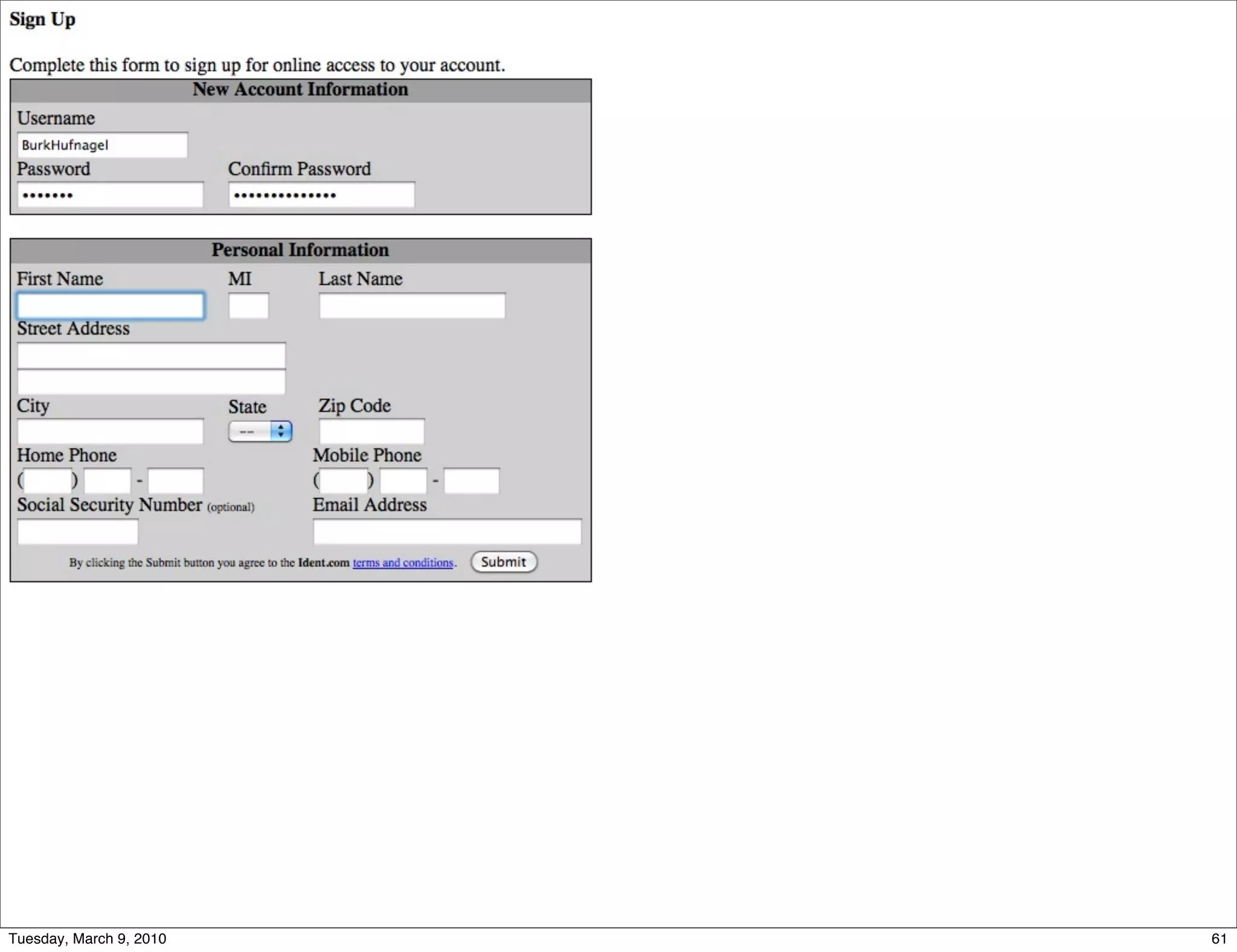 Tuesday, March 9, 2010   61
 