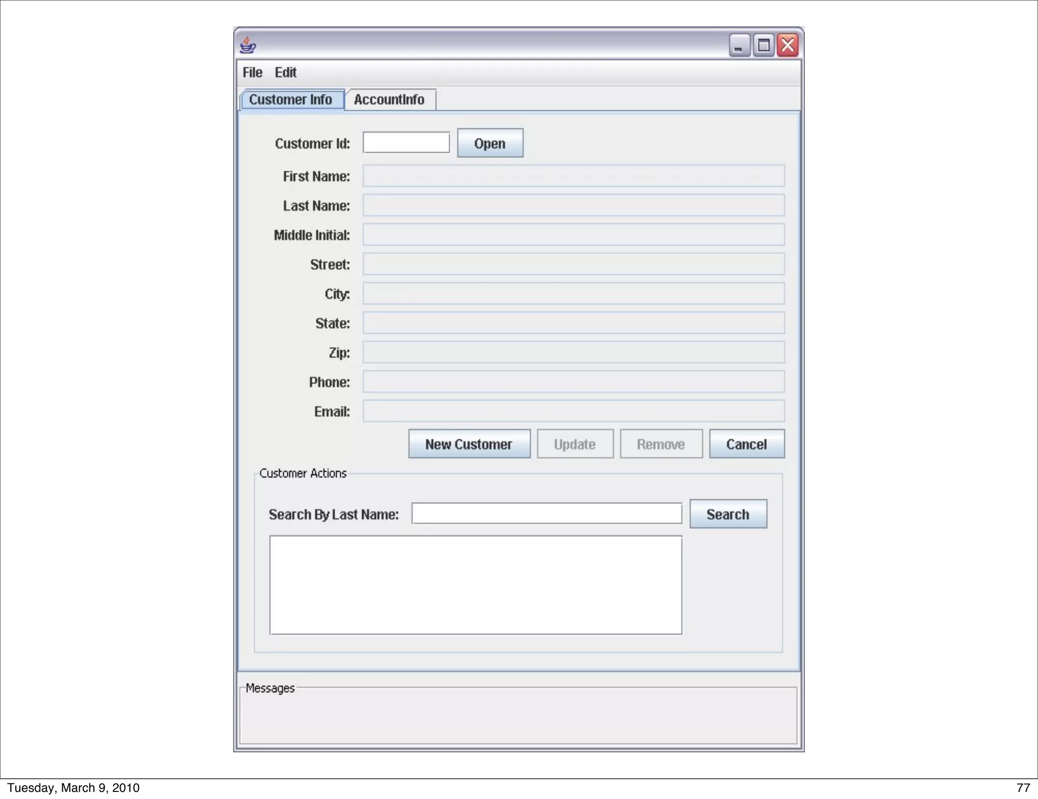 Tuesday, March 9, 2010   77
 