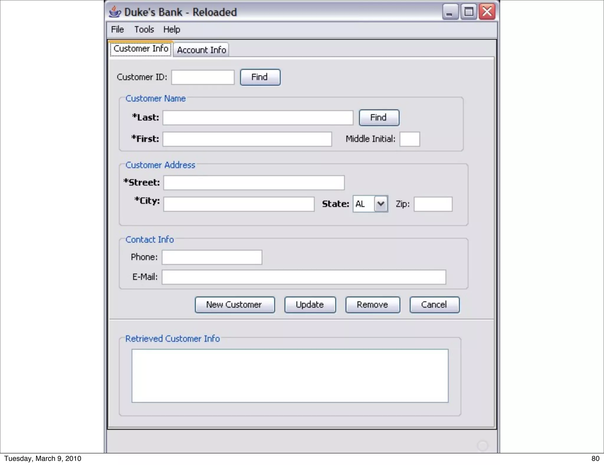 Tuesday, March 9, 2010   80
 