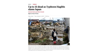 409 natural triggered disasters
Economic damages US$ 231 billion
~+45 million victims worldwide
 
