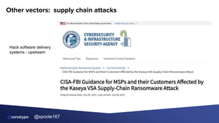 @spoole167
Other vectors: supply chain attacks
Hack software delivery
systems - upstream
 