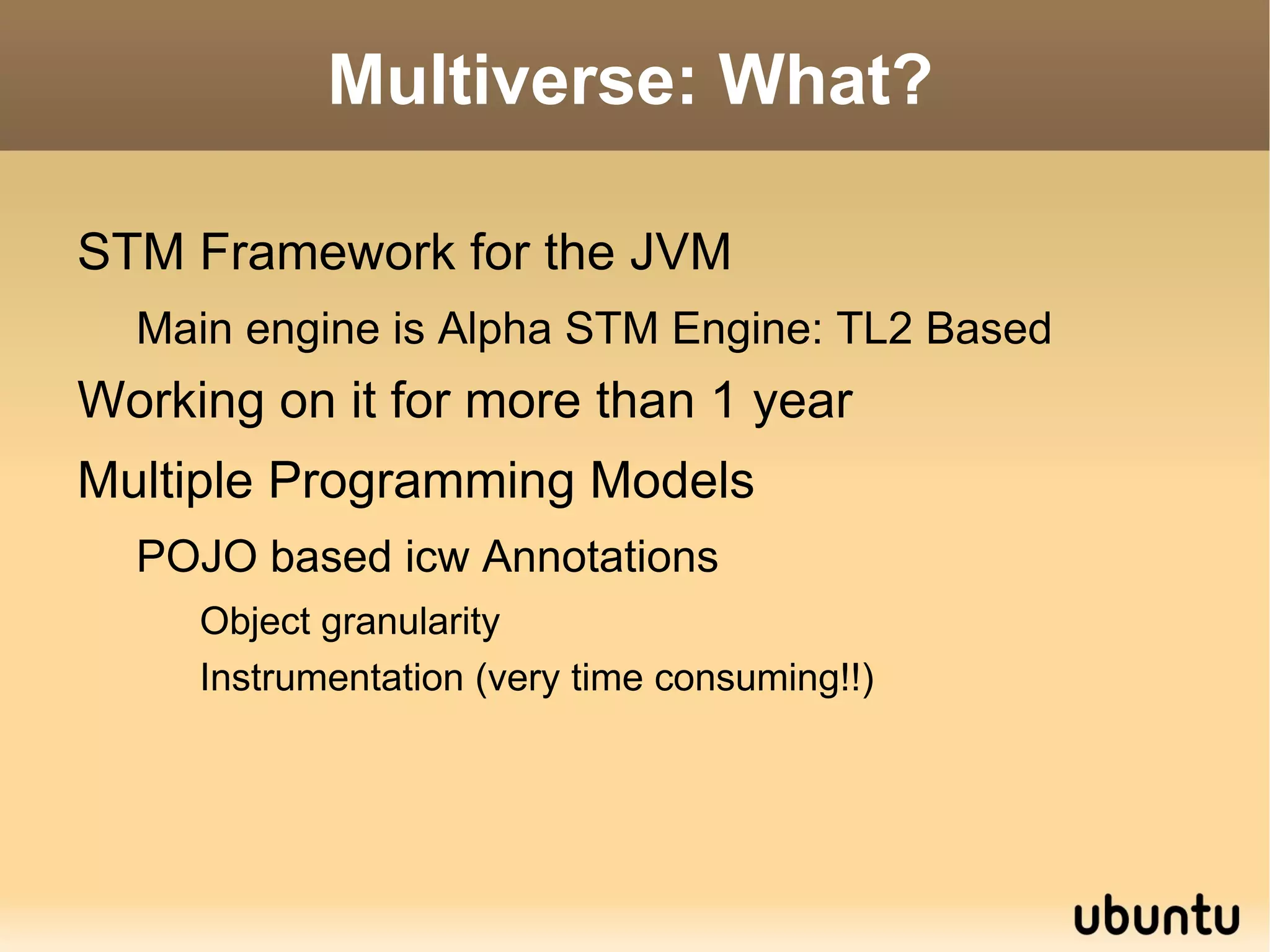 public class Account{ private int balance; public synchronized int getBalance(){ Return balance; } public synchronized void setBalance(int newBalance){ this.balance = newBalance; } public inc(int delta){ setBalance(getBalance()+delta); } } Not Composable 
