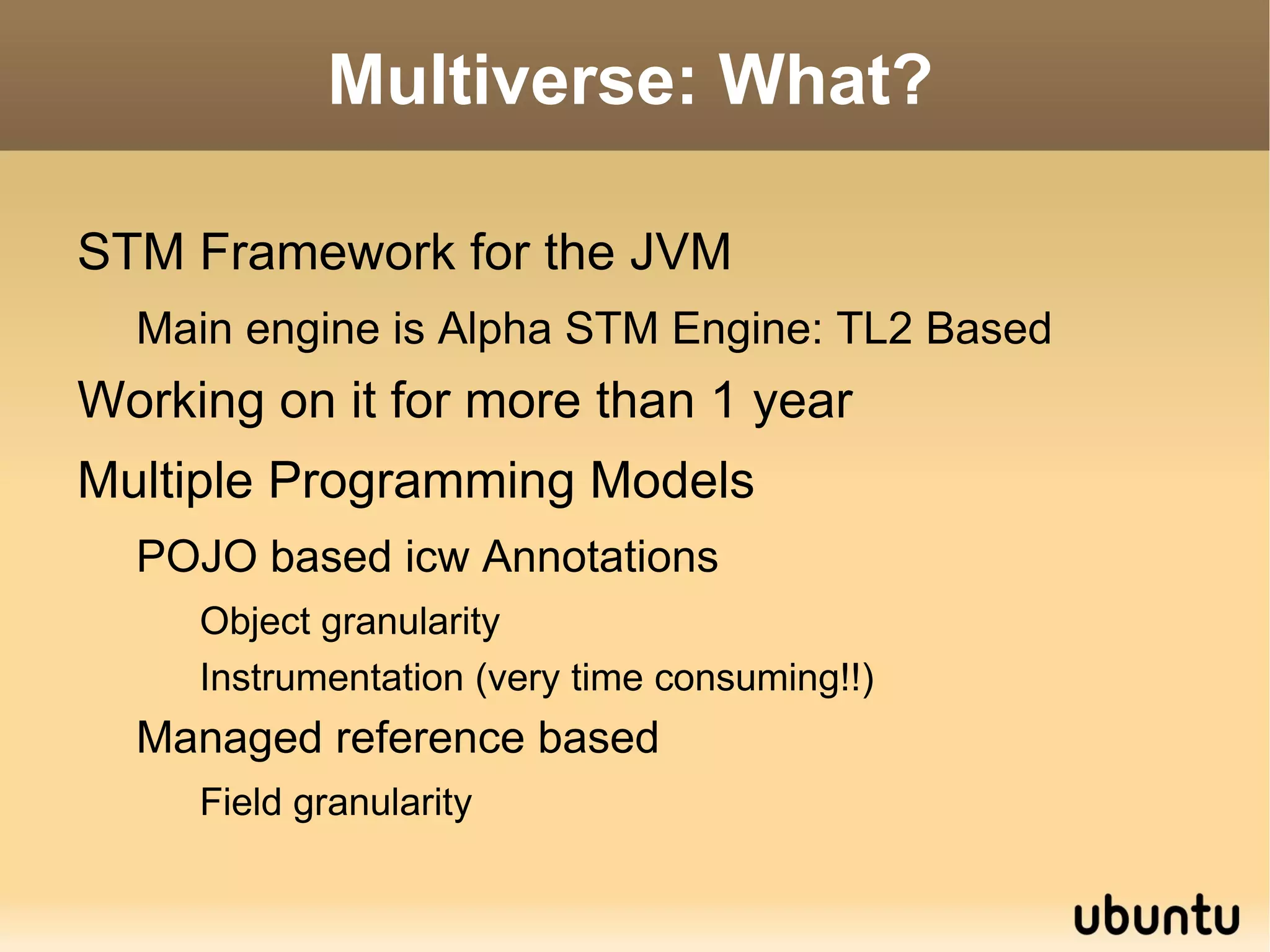 public class Account{ private int balance; public synchronized int getBalance(){ Return balance; } public synchronized inc(int delta){ this.balance += balance; } } static void transfer(Account from, Account to, int amount){ synchronized(from){ synchronized(to){ from.inc(-amount); to.inc(amount); } } } Expose implementation details 