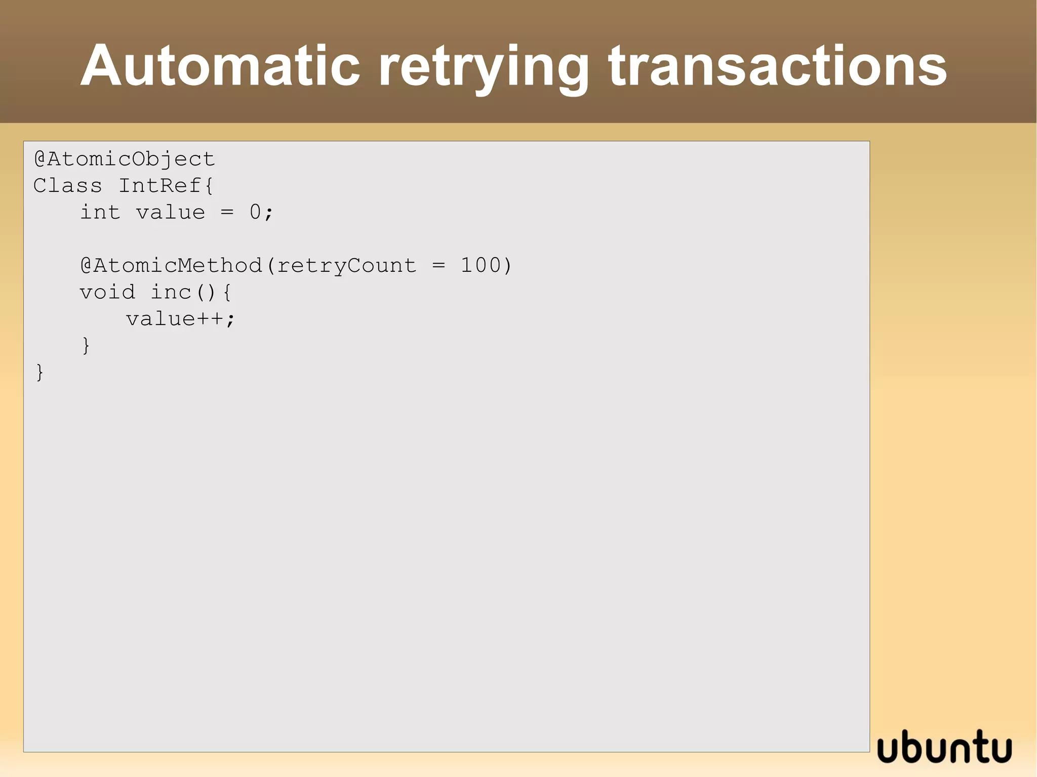 Consistency (task of the Java Objects) 