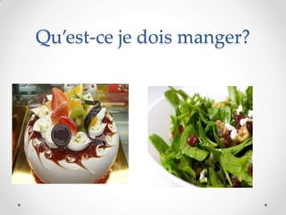 Qu’est-ce je dois manger?
 