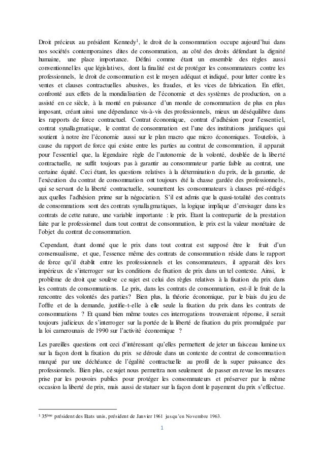 Dissertation droit consommation