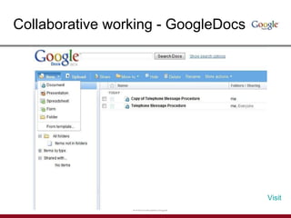 Collaborative working - GoogleDocs Visit 