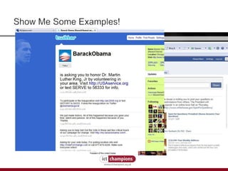 Barack Obama 44 th  & Current President of the United States of America used New Media solutions to great effect during his election campaign. Facebook Twitter YouTube The first president to be allowed to have a Blackberry whilst in office. 