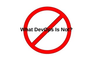 What DevOps Is Not? 
 