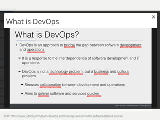 : https://www.udemy.com/learn-devops-continuously-deliver-better-software/#about-course
 