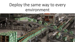 Deploy the same way to every
environment
 