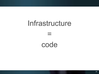 20
Infrastructure
=
code
 