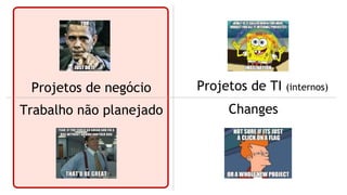 Projetos de negócio Projetos de TI (internos)
ChangesTrabalho não planejado
 