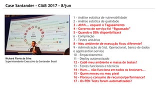 Nicole Forsgren
@nicolefv
Bridget Kromhout
@bridgetkromhout
Patrick Debois
@patrickdebois
Jez Humble
@jezhumble
Kelsey Hightower
@kelseyhigtower
GeneKim
@RealGeneKim
Indicações
 