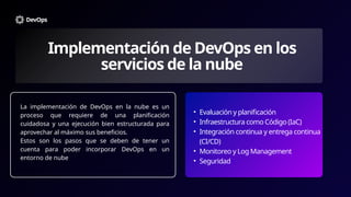Devops Al Poder DevOps.pptx desarrollo en la nube para iniciar los primeros pasos en la ...