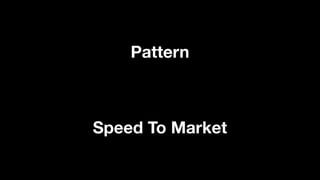 Pattern
Speed To Market
 