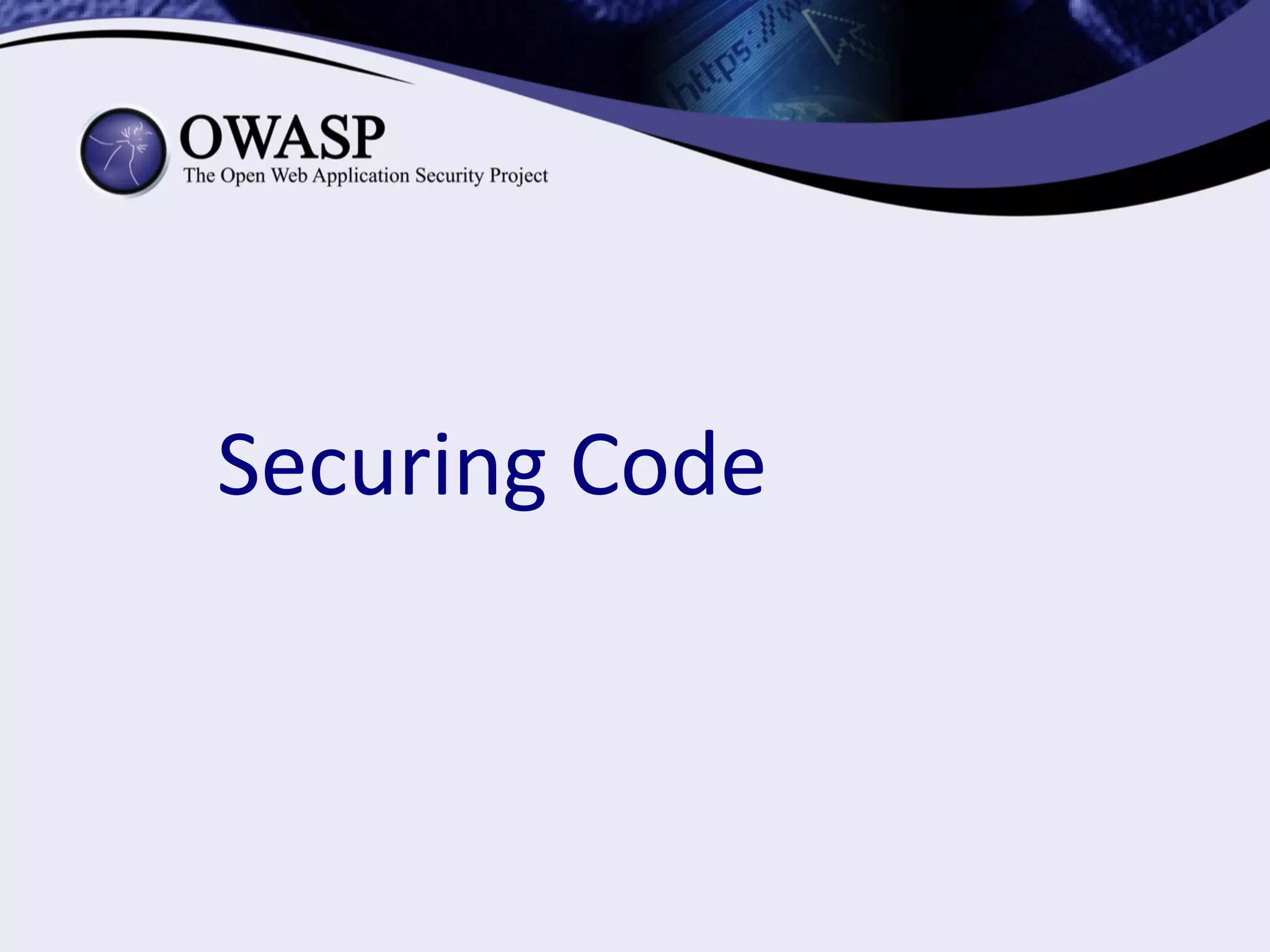 Securing Code
 