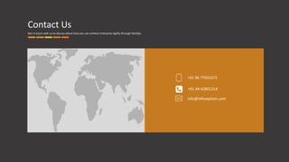 17SlideConsulting with Foresight www.InfoSeption.com
Contact Us
Get in touch with us to discuss about how you can achieve Enterprise Agility through DevOps.
+91 96 77031672
info@infoseption.com
+91 44 42801314
 