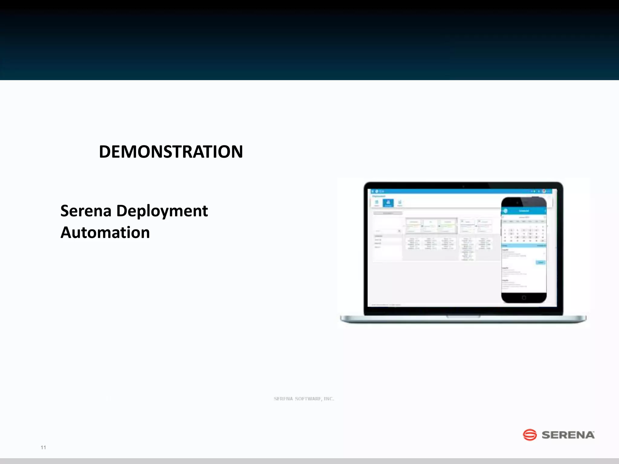 11
DEMONSTRATION
Serena Deployment
Automation
11
 