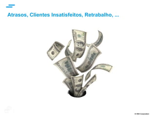 © IBM Corporation 13
text
Entrega Contínua
Tipicamente a entrega contínua é baseada em uma esteira de entregas, ou delivery pipeline, que permite
dar visibilidade para o time do andamento do processo de deployment, prover feedback para equipe atuar
rapidamente em caso de falhas e automatizar o processo desde o build ao deployment.
 