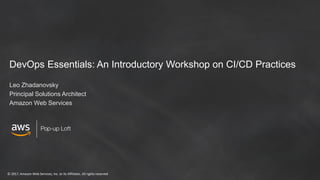 © 2017, Amazon Web Services, Inc. or its Affiliates. All rights reserved
DevOps Essentials: An Introductory Workshop on CI/CD Practices
Leo Zhadanovsky
Principal Solutions Architect
Amazon Web Services
 