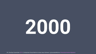 | DevOps Essentials 2019 | Enterprise Cloud Native ist das neue Schwarz | @LeanderReimer #cloudnativenerd #qaware
2000
24
 