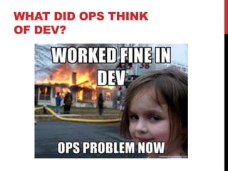 WHAT DID OPS THINK
OF DEV?
 
